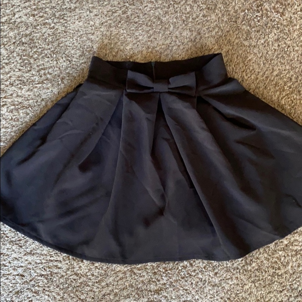 Cute black skater skirt with bow